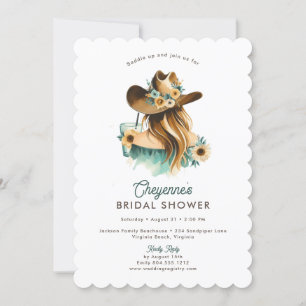 Invitación Chacha costera moderna acuarela ducha de novia