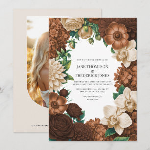 Invitación Chai Latte, Cobre Bruñido y Cuarcita de Café