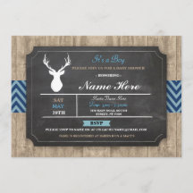Chaleco de ducha de bebé rústico de tiza Invitació