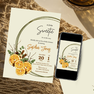 Invitación Chalecos de naranja de invierno con cítricos secos