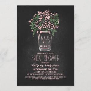 Invitación Chaleta rosa de caramelo de cartón con flores