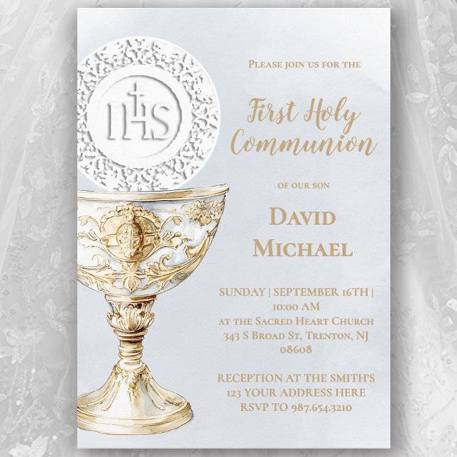 Invitación Chalice Host First Holy Communion (Subido por el creador)