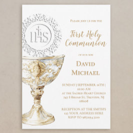 Invitación Chalice Host First Holy Communion