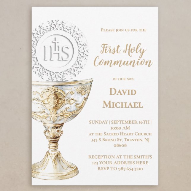 Invitación Chalice Host First Holy Communion (Subido por el creador)