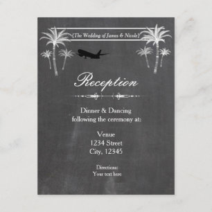 Invitación Chalk Destination Travel Wedding Reception Card