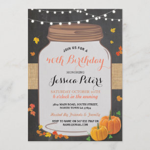 Invitación Chalk Fiesta de cumpleaños número 40 Invite a 50 a