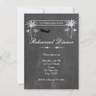 Invitación Chalk Palm Tree Destination Wedsal Test Card