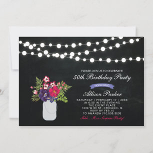 Invitación Chalkboard 50th Surprise Birthday Party Invitation