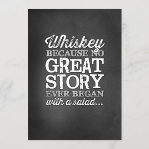 Invitación Chalkboard 5x7 Rótulo de tabla Whiskey Porque