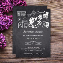 Chalkboard Adventure espera Baby Shower