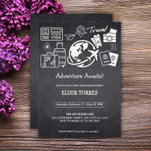 Chalkboard Adventure espera Baby Shower