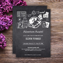 Invitación Chalkboard Adventure espera Baby Shower