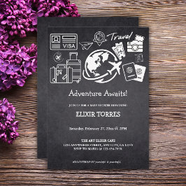 Invitación Chalkboard Adventure espera Baby Shower