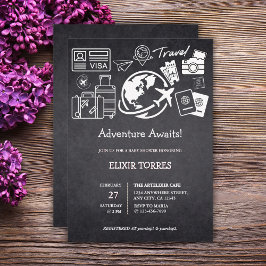 Invitación Chalkboard Adventure espera Baby Shower