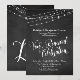 Invitación Chalkboard Anniversary Vow Renewal Celebration