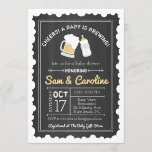 Invitación Chalkboard Baby prepara Baby Shower y burbujas