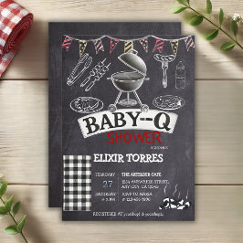 Invitación Chalkboard Baby-Q Grill Baby Shower