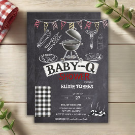 Invitación Chalkboard Baby-Q Grill Baby Shower
