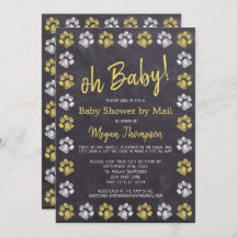 Chalkboard Baby Shower Gris Amarillo Por Correo