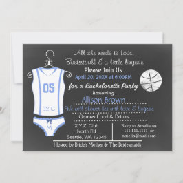 Invitación Chalkboard Basketball Lingerie Shower Bachelorette