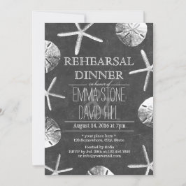 Invitación Chalkboard Beach Tema Boda ensayo Cena