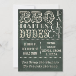 Invitación Chalkboard Beer Diapers y DUDES Baby Shower