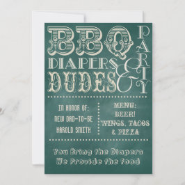 Invitación Chalkboard Beer Diapers y DUDES Baby Shower 3