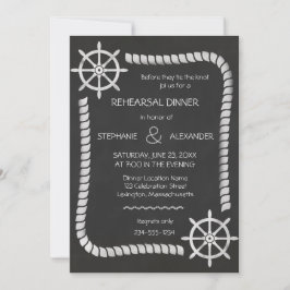 Invitación Chalkboard Boda Nautical Ensayo Cena