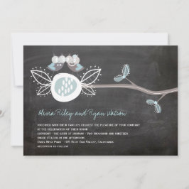 Invitación Chalkboard Boda Owls Woodland Rustic Invite