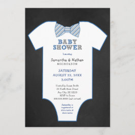 Invitación Chalkboard Bow Tie Undershirt boy Baby Sprinkle
