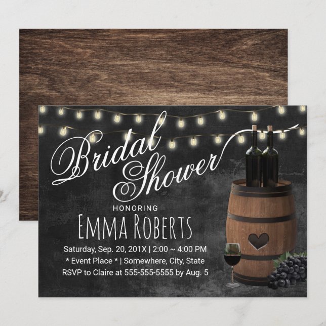 Invitación Chalkboard Bridal Shower (Anverso / Reverso)