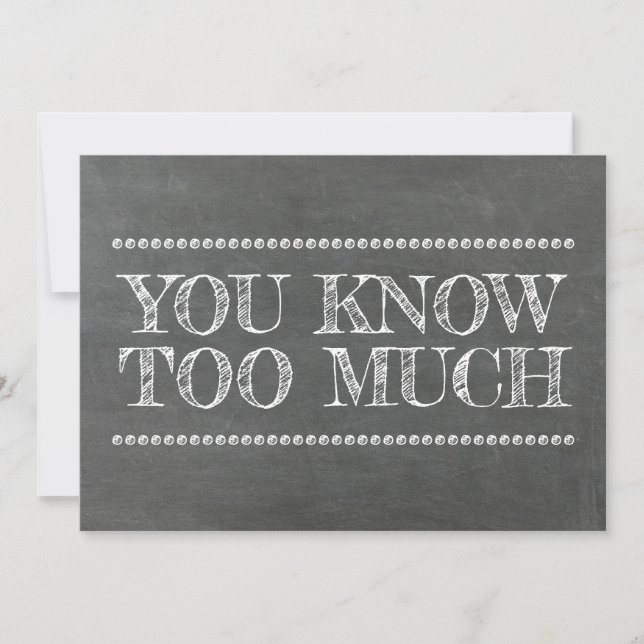 Invitación Chalkboard Bridesmaid / Maid of Honor Funny (Anverso)