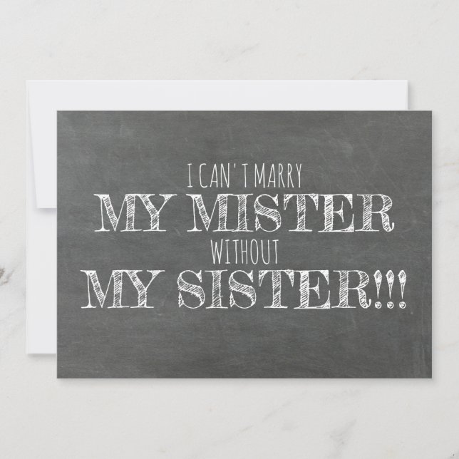 Invitación Chalkboard Bridesmaid / Propuesta de doncella de h (Anverso)