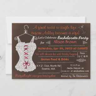 Invitación Chalkboard cranberry Lingerie Shower foto Invitar