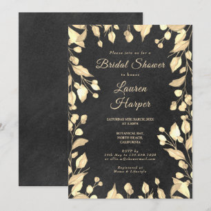 Invitación Chalkboard Cream Floral Bridal Shower