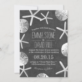 Invitación Chalkboard de casamiento rústico de bodas de vigas