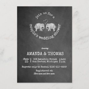 Invitación Chalkboard de Tonos de Amor Ducha de matrimonio de
