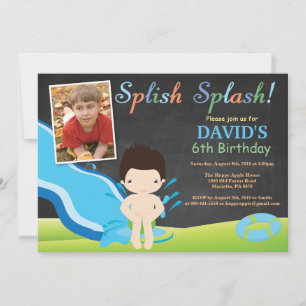 Invitación Chalkboard Diapositiva de la piscina de agua