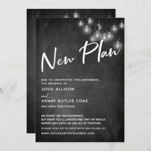 Invitación Chalkboard Edison enciende nuevo plan retrasado Bo