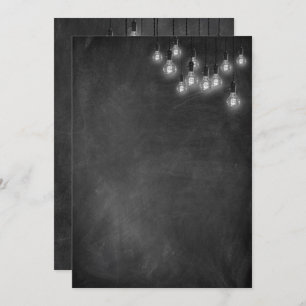 Invitación Chalkboard Edison Ilumina Moderno