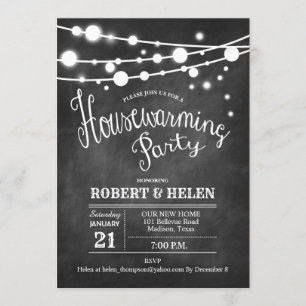 Invitación Chalkboard, el Fiesta que calienta el hogar ruso