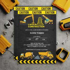 Invitación Chalkboard en construcción Baby Shower