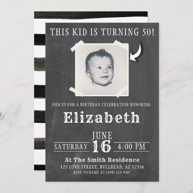 Invitación Chalkboard Este chico se está convirtiendo en una 