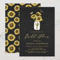 Chalkboard Faux Yellow Sunflowers Brillante Shower