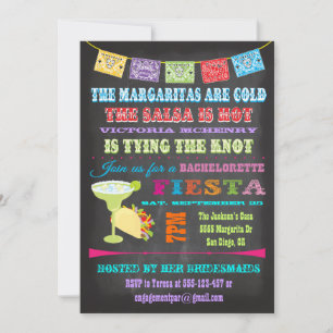Invitación Chalkboard Fiesta Bachelorette