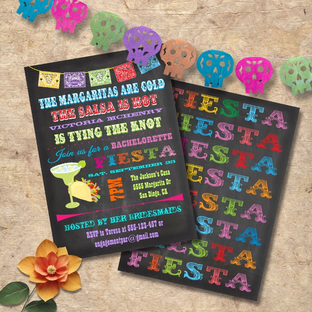 Invitación Chalkboard Fiesta Bachelorette (Subido por el creador)