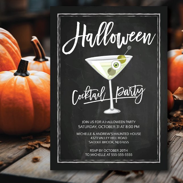 Invitación Chalkboard Fiesta de cócteles Halloween (Subido por el creador)