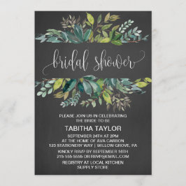 Invitación Chalkboard Foliage Bridal Shower