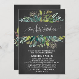 Invitación Chalkboard Foliage Couples Shower