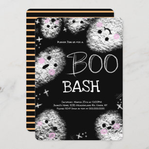 Invitación Chalkboard Ghost Boo Costume Halloween Cumpleaños